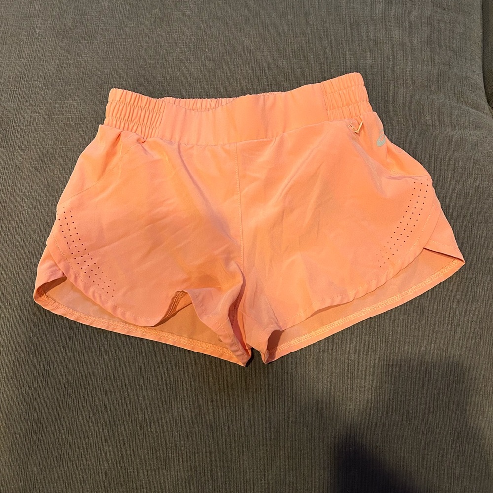 Asics Orange Athletic Shorts Lightweight Performance